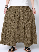 INCERUN Men Pant Ethnic Print Low Rise Long Pant Loose Fit Mens Elastic Streetwear Pants with Side Pockets S-5XL