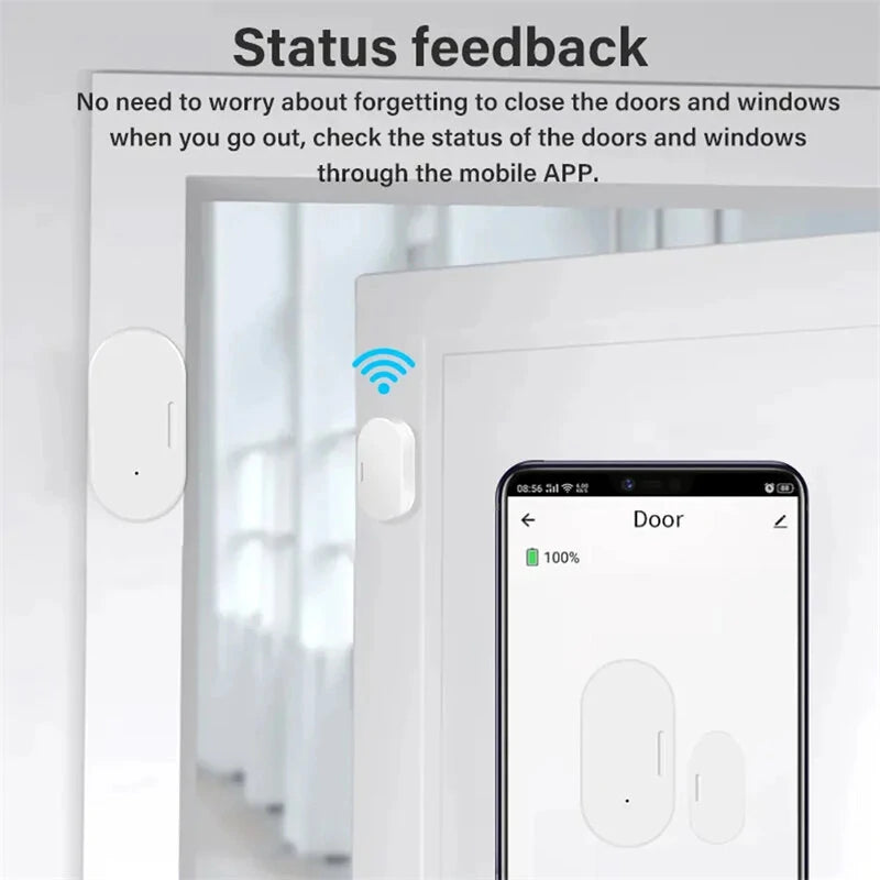 Tuya Smart Zigbe Door Window Magnetic Sensor Open/Closed Detector Home Alarm Security Protection Smart Life Works with Alexa Google