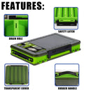 SAMOLLA 10 Compartments Small Double Fishing Tackle Box Portable Handle Lure Baits Container Y-slot Storage Organizer