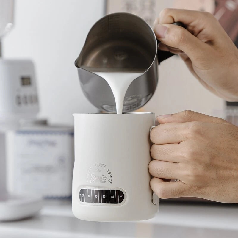Bincoo 400ML/600ML Espresso Cup for Latte Art With Temperature Display Stainless Steel Latte Art Cup Professional Milk Foam Cup