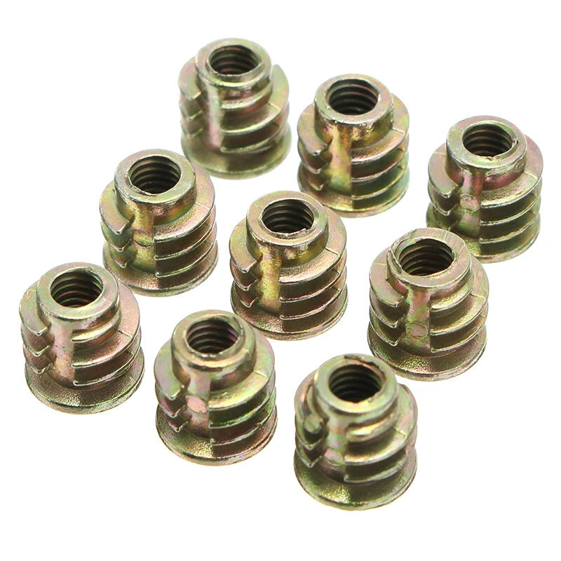 Suleve 50Pcs M4ZN1 M4 8mm Zinc Alloy Wood Furniture Hex Socket Drive Head Screw-in Threaded Insert Nut