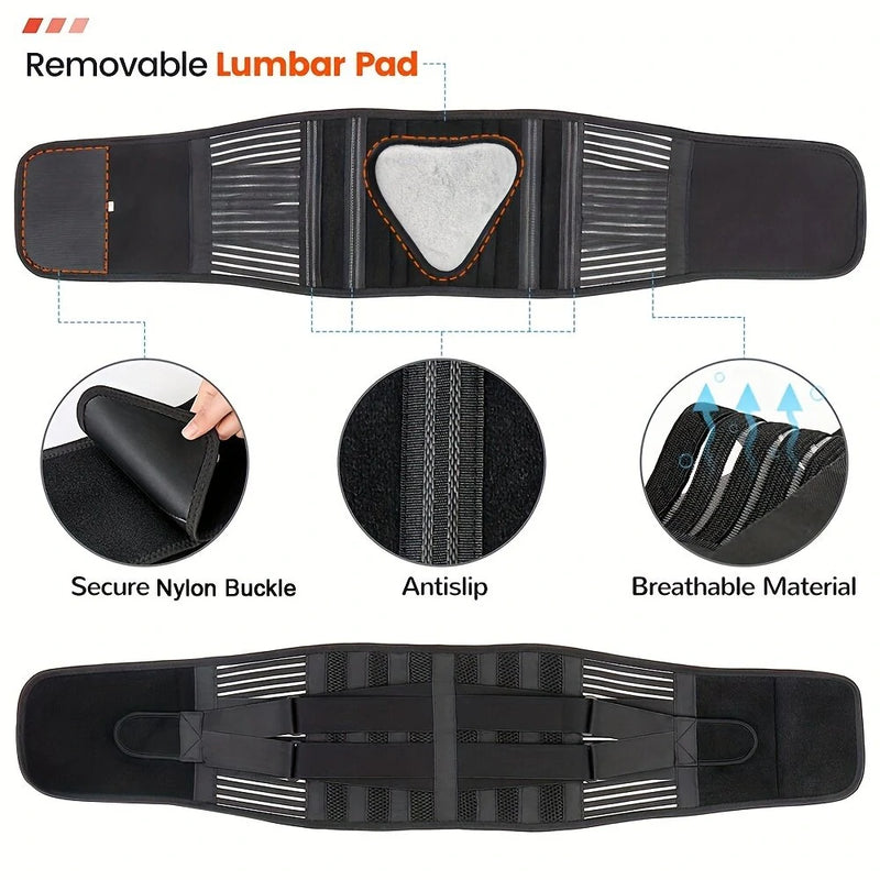 Sport Belt Comfort Anti-Skid Ergonomic Design Waist Spine Protection for Herniated Discs Sciatica Sports Injury Recovery with Lumbar Pad