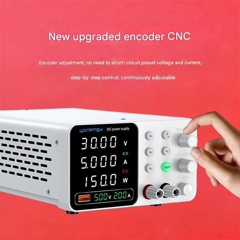 WAMPTEK Adjustable DC Power Supply TPS-C3010 150W 300W 320W 360W 0-160V Regulated Power Supply USB Fast Charge Overcurrent Protection Digital Display