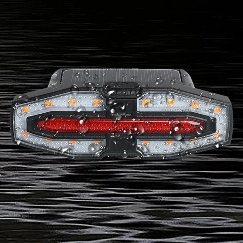 BIKIGHT Bicycle Solar Charging Wireless Remote Control Turn Signal Taillights USB Rechargeable Waterproof Bike Rear Light for Outdoor Night Riding Safety