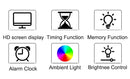 LED Digital Ambient Light Wall Clock Remote Control Electronic Mute Clock with Temperature Humitimy Date Week Display Timing Function Clock