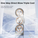 Tevorex Three Head Desktop Portable Fan 360Rotation Oscillation Multi-Angle Adjustment USB Rechargeable Cooling Efficiency Silent Fan for Home Office