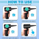 51000RPM Rechargeable Cordless Handheld Dust Blower with Cleaner Brush Portable Electric Compressed Air Duster Electronics Cleaner Dust Blower