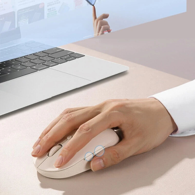 MIIIW MM302 Wireless Mouse Dual Mode 2.4G & bluetooth 5.0 Silent Click Ergonomic Portable Computer Mouse for Mac Laptop PC Long Battery Life Office Home Use