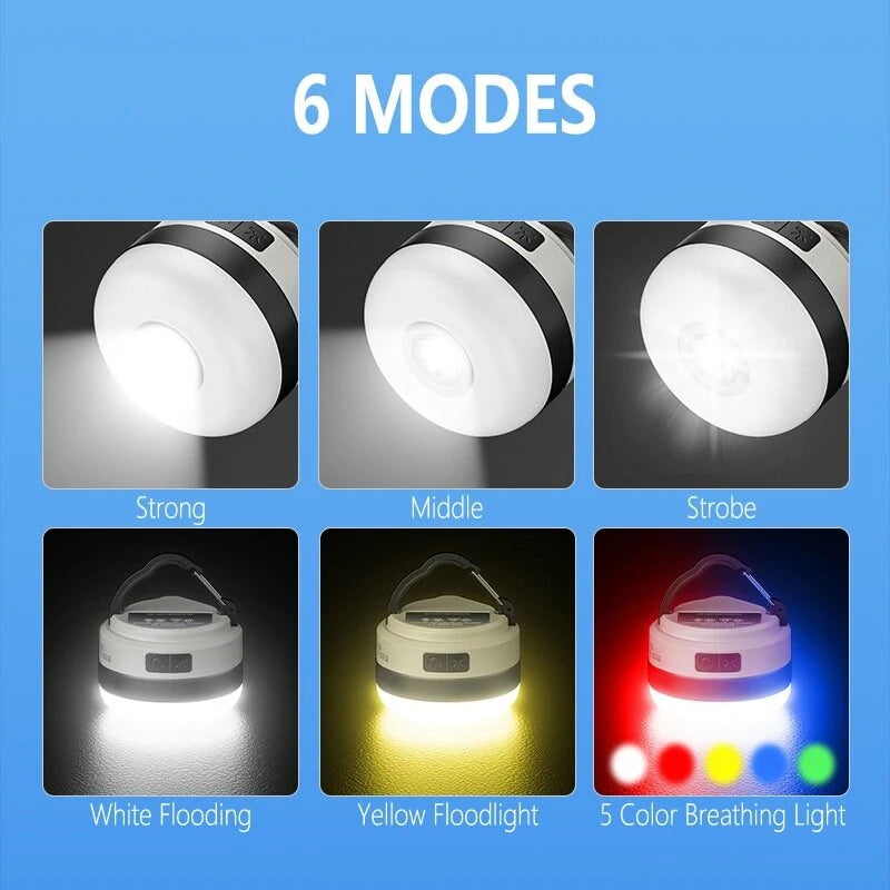 SMILING SHARK Multifunctional Portable Adjustable Lantern Outdoor Camping Tent Light Rechargeable Emergency Lighting