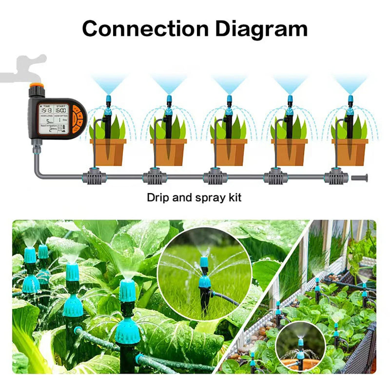Intelligent Timing Gardening Automatic Watering Device Large Screen LCD Controller Garden Balcony Farmo Sprinkler Timer Outdor Irrigation Controller