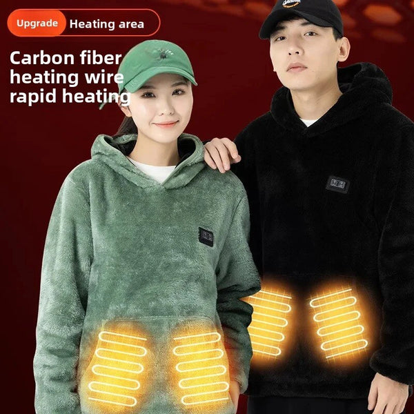 TENGOO HS09 Smart Heated Hoodies Sweater 9 Heating Areas Quick Heating USB Rechargeable Washable Safety Fashion Oversize Jacket for Winter Outdoors Keep Warm