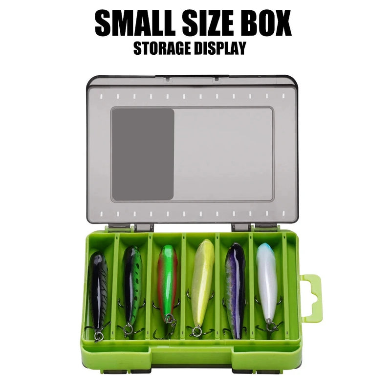 SAMOLLA 12/14 Compartments Double Sided Fishing Tackle Box Y-slot Fishing Gear Organizer Fishing Tool Storage Case