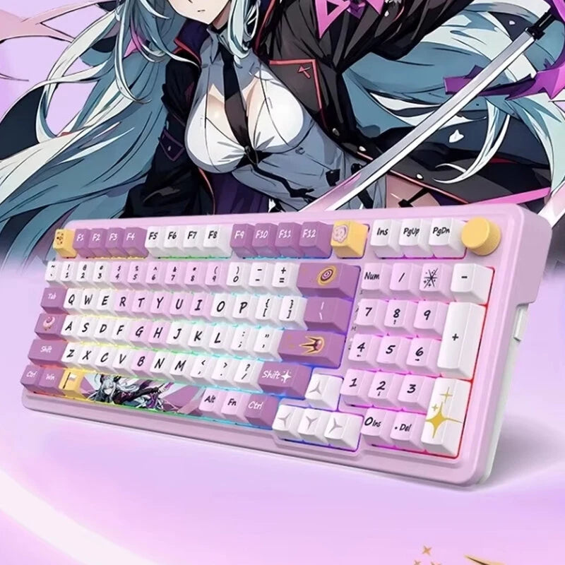 Redragon KS99 Tri-Mode Mechanical Keyboard with Multimedia Knob 98 Keys Gasket Structure RGB Backlit Hot Swappable 6000mAh Battery Wireless bluetooth Custom Gaming Keyboard