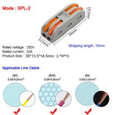 5 Pcs Mini Quick Wire Cable Connectors Universal Compact Conductor Splice Cable Push-in Terminal Block SPL1-4 Efficient Wiring Solution Reusable for Soft and Hard Wires