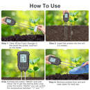 5 in 1 Soil Tester PH Moisture Temp Fertility Light Sensor Digital LCD Meter Humidity Monitor for Flower Plants Gardening Greenhouse