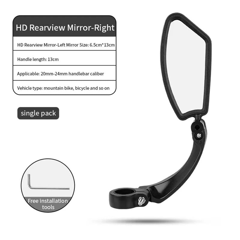 BENGGUO 1pcs MTB Reflection Mirror 360 Rotatable HD Rearview for 20-24mm Handlebar Diameter Bike Riding Accessories