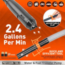 Portable Electric Oil Pump Battery-Operated Liquid Transfer Siphon 2.4 Gallons Per Minute for Gas Diesel Kerosene Water Efficient Flow Control