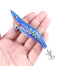 ZANLURE 10pcs Luminous Wooden Shrimp Fishing Lures Artificial Squid Hook Hard Bait for Octopus Cuttlefish