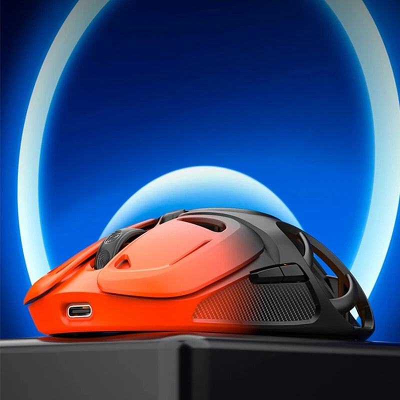 K-Snake X10 Tri-Mode Wireless Gaming Mouse Hollow Design 10000DPI RGB Lighting 400mAh Battery 10000Hz Polling Rate 71g Lightweight 2.4G/Bluetooth/Wired Esports Gamer Mice