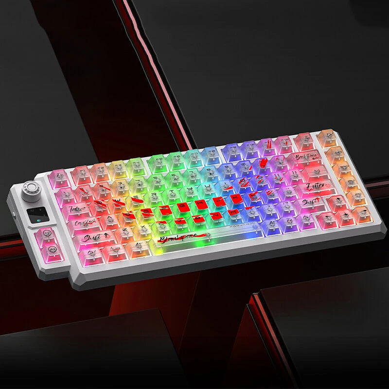 LANGTU T75 Tri-mode Gaming Mechanical Keyboard with Multimedia Knob83+2 Keys Customized Hot Swappable RGB Gasket Structure Wired Esports Keyboards