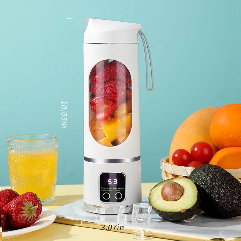 450ml Portable Juicer Cup 12 Blade Head USB Charging Mini Blender Electric Juicer 3 Gears Double Cover Fruit Mixer