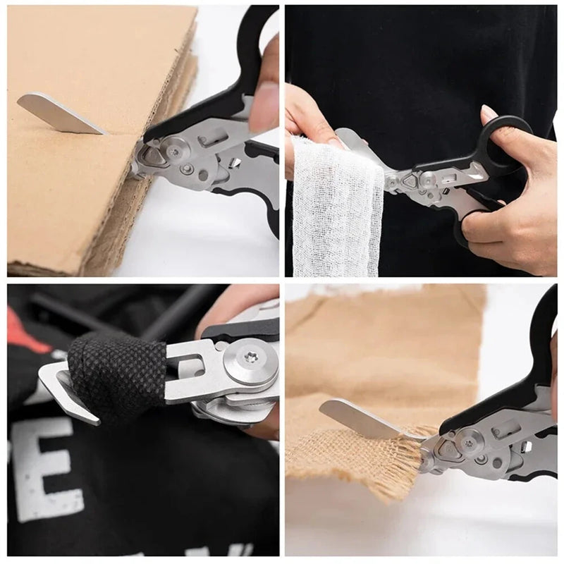 IPRee Foldable Tactical Medical Scissor Emergency Rescue Shear First Aid Kit Scissors Plier Outdoor Survival EDC Tool Gear