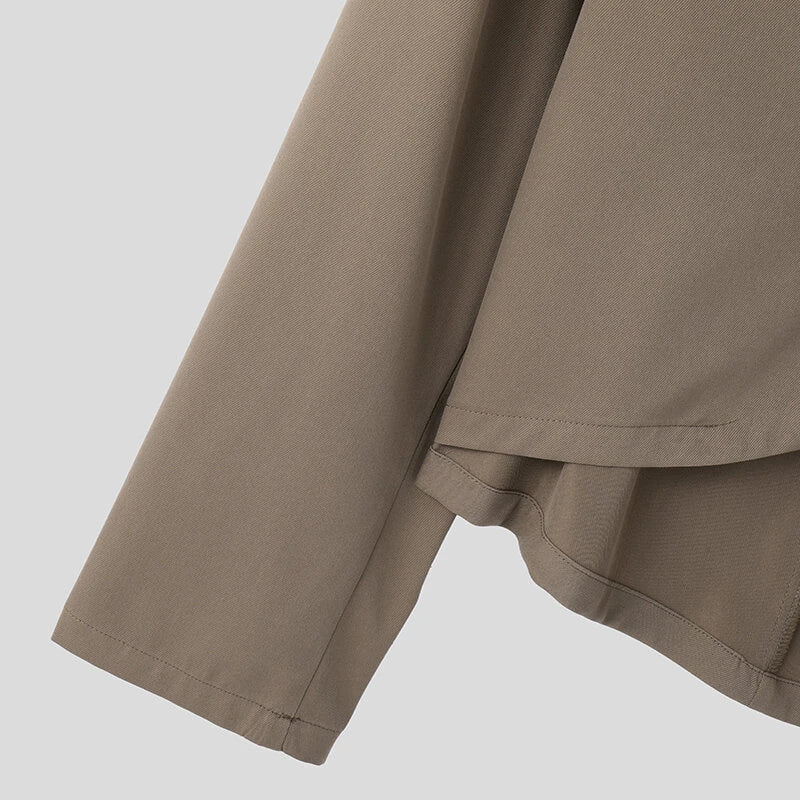 INCERUN Mens Solid Color Casual Long Sleeve Blazer Irregular Design Fashionable Men's Suit for Spring Fall