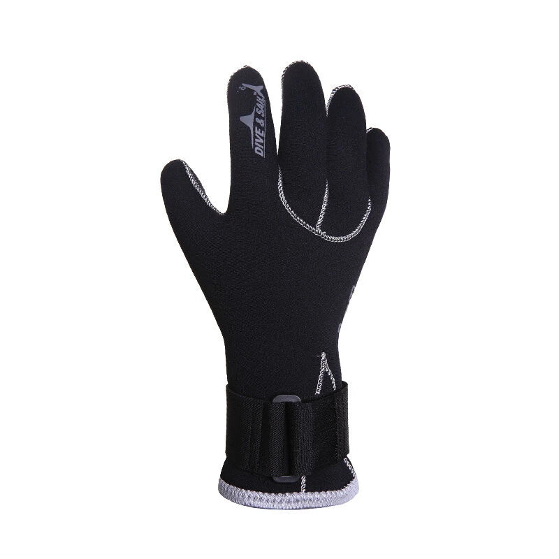 DIVE&SAIL 3mm Black Neoprene Patchwork Diving Gloves Warm Swimming Gloves For Couples Snorkeling Spearfishing Hunting Diving