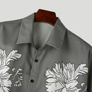 INCERUN Men Flowers Print Loose Fit Long Sleeve Shirts Casual Daily Large Size Lapel Tops for Men S-5XL
