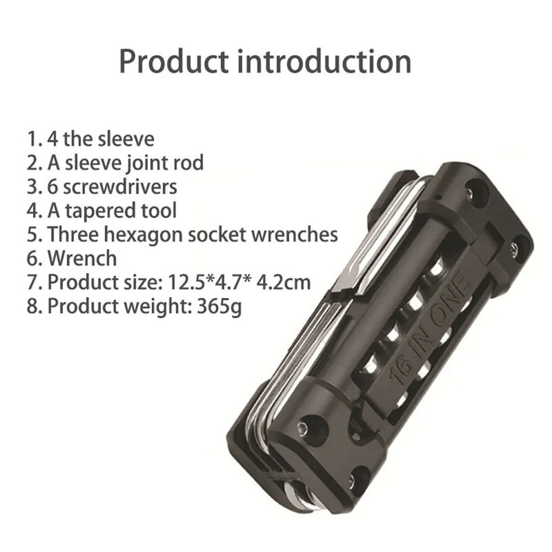 XANES 1pcs Multi-functional Combination Bicycle Tool Outdoor Motorcycle Bike Tire Chain Repair Tool Set