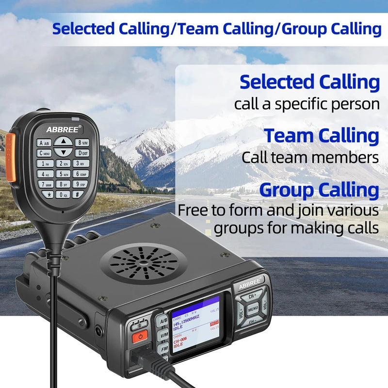 ABBREE AR-318 Walkie Talkie Mini Mobile Radio 25W U/V Band Long Range Dual Mode Watch Voice Encryption Car Walkie Talkie