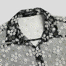 INCERUN Men Long Sleeve Mesh Shirts Turn Down Collar Casual Printing Shirt Man See Through Loose Blouse Fashion Party Blusas