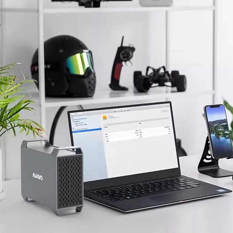 MAIWO Dual Bay 3.5-inch HDD Disk Array Hard Drive Box RAID Array Box SATA To USB 3.0 Disk External Box Four RAID Modes with Fan