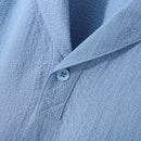 INCERUN Men Sets Summer Solid Color Casual Mens Two-piece Suits Lightweight Short Sleeved Shirt & Pant with Pockets