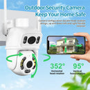 Guudgo 6MP HD 5X Zoom Dual Lens Security Camera WIFI PTZ IP66 Waterproof Night Vision 2-Way Audio Surveillance CCTV Cameras ICSEE APP Outdoor Camera