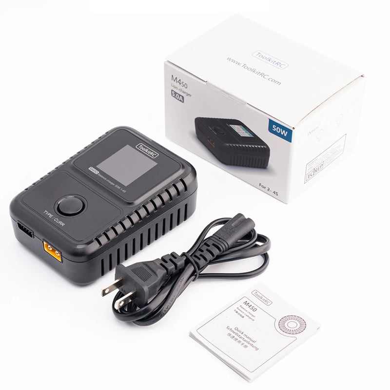 ToolkitRC M450 AC 50W 5A 200mA LiPo Charger for 2-4S LiPo/LiHv/ LiFe batteries