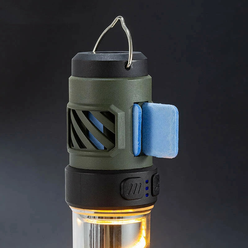 3 in 1 Camping Lantern USB Rechargeable Camping Light 1500mAh High Power Mosquito Lamp IP44 Waterproof with Triangle Bracket Telescoping Tripod Outdoor Light for Outdoor Camping