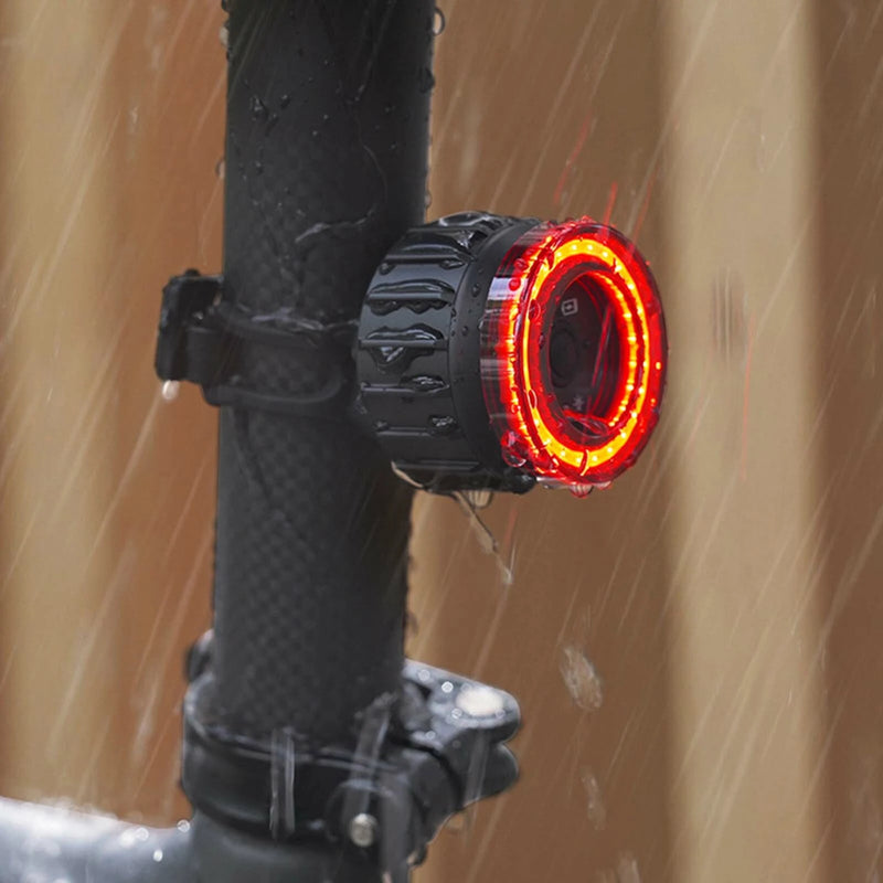 MEROCA Bicycle Rear Light USB Charging High Visibility Multifunction Flashing With Brake Sensor Tail Light MTB Road Bike Lamps