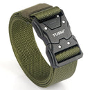1Pc Popvcly Belt Metal Buckle Quick Release Belt Casual Tooling Training Belt Men's Pants Belt