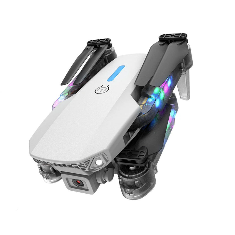 YLR/C E88D WiFi FPV with HD Dual Camera Lighting Arms Optical Flow Positioning Colorful LED Light Foldable RC Drone Quadcopter RTF