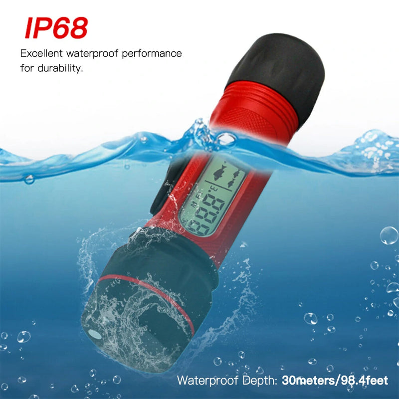 Fishing Finder Sonar Ice Fishing Wireless Handheld Fish Finder with LED Underwater Light 0.8-90m Identification Depth