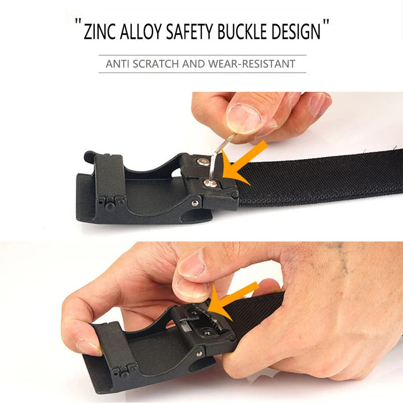 TUSHI 120cm Automatic Buckle Men Tactical Belt 1100D Nylon Thickened Hardened Double-layer Military Girdle for Outdoor Sports