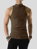 INCERUN Mens Fashion Solid Color Knitted Elastic Tank Top