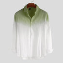 INCERUN Mens Gradient Print Front Buttons Long-Sleeve Casual Shirts