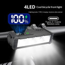BIKIGHT Bicycle Headlight 1000 Lumen USB C Rechargeable 4-LED Front Light with Digital Display MTB Lamp for Night Riding