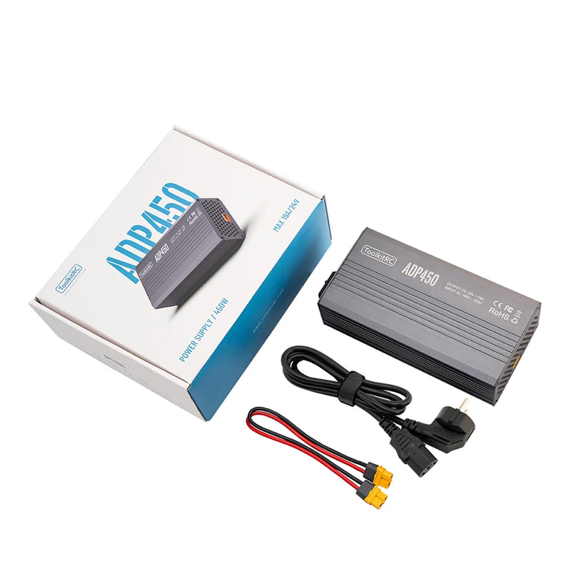 ToolkitRC ADP450 AC 450W 24V 19A XT60 Output Adapter for ToolkitRC M8D M6D M8P M9 Charger