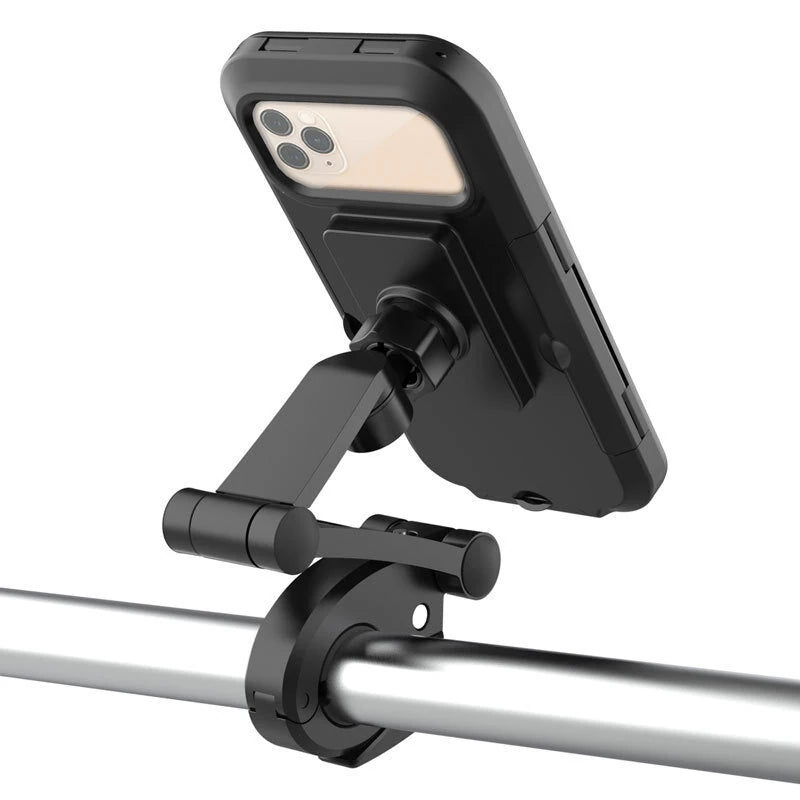 XANES Universal Waterproof Bike Phone Bracket Navigation GPS Support 360 Adjustable Touch Screen Shockproof Bicycle Holder for 4.7-7.2 inch Phones MTB Bike Road Bike
