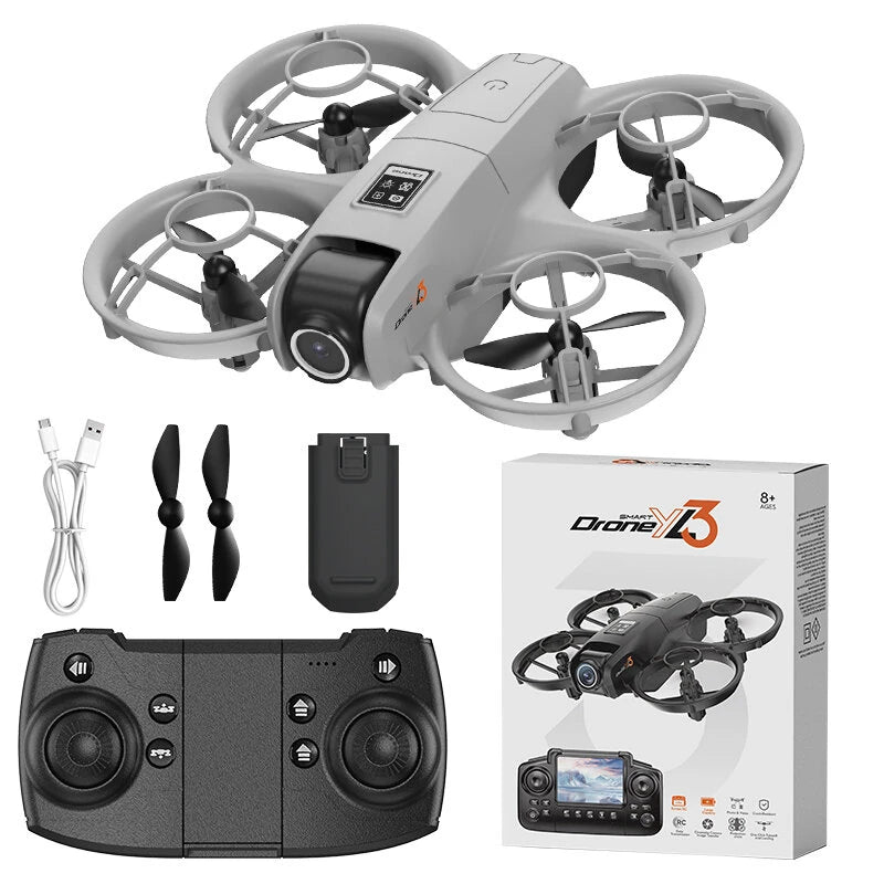 YLR/C YL3 WiFi FPV with Screen Controller HD Camera Optical Flow Hover Circle Protection Kids Gifts 2.4G 4CH 6-Axis Remote Control RC Toys Drone Quadcopter RTF