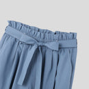 INCERUN Men Pants Tie Design Solid Color Casual Elastic Trousers Comfy Daily Solid Color Pants with Side Pockets