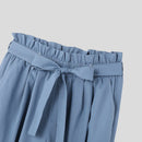 INCERUN Men Pants Tie Design Solid Color Casual Elastic Trousers Comfy Daily Solid Color Pants with Side Pockets